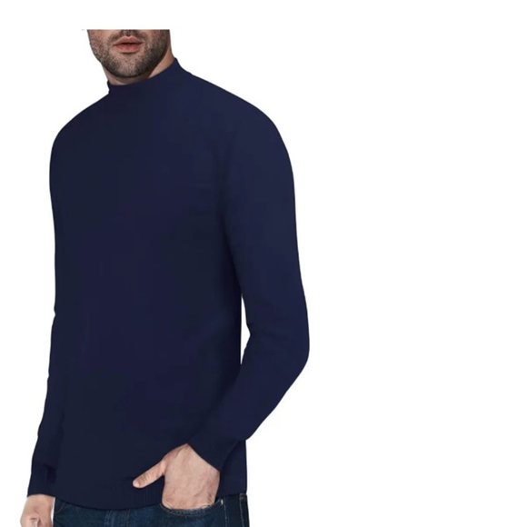 XRay Jeans Men’s Slim Fit Premium Comfort Mock Neck Blue Sweater Size X-Large - Picture 1 of 14
